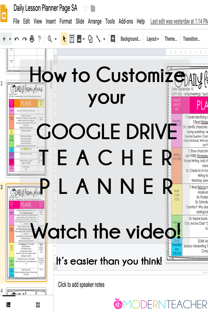 Google Drive Teacher Planner A Modern Teacher